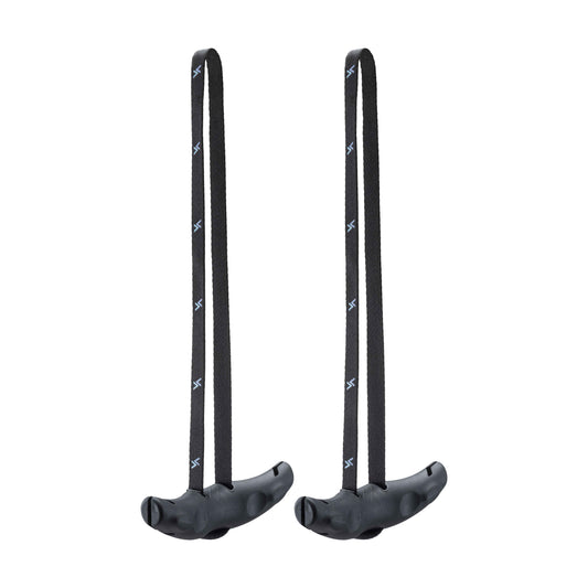 Twee ergonomische Swipe Grip handgrepen van Advantum met zichtbare vingercontouren en verstelbare band, ideaal voor pull-workouts en functionele training.