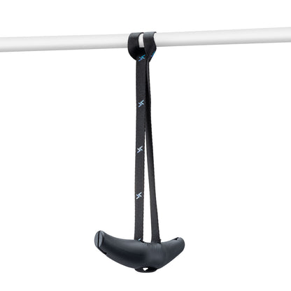 Advantum Swipe Grip – ergonomisch gevormde fitnesshandgreep bevestigd aan stang, ontworpen voor optimale grip bij pull-oefeningen.